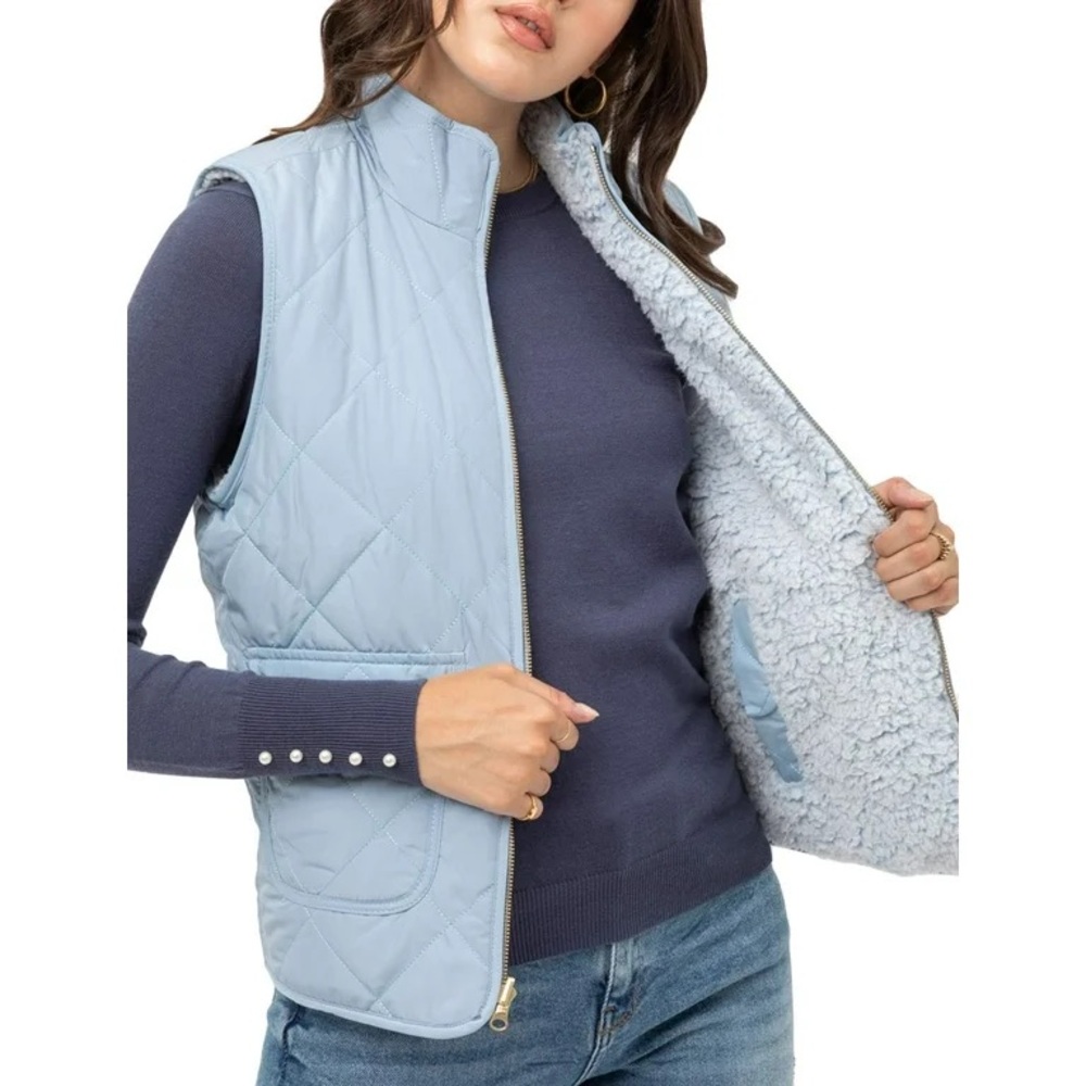 J Method Light Blue Quilted Women's Vest